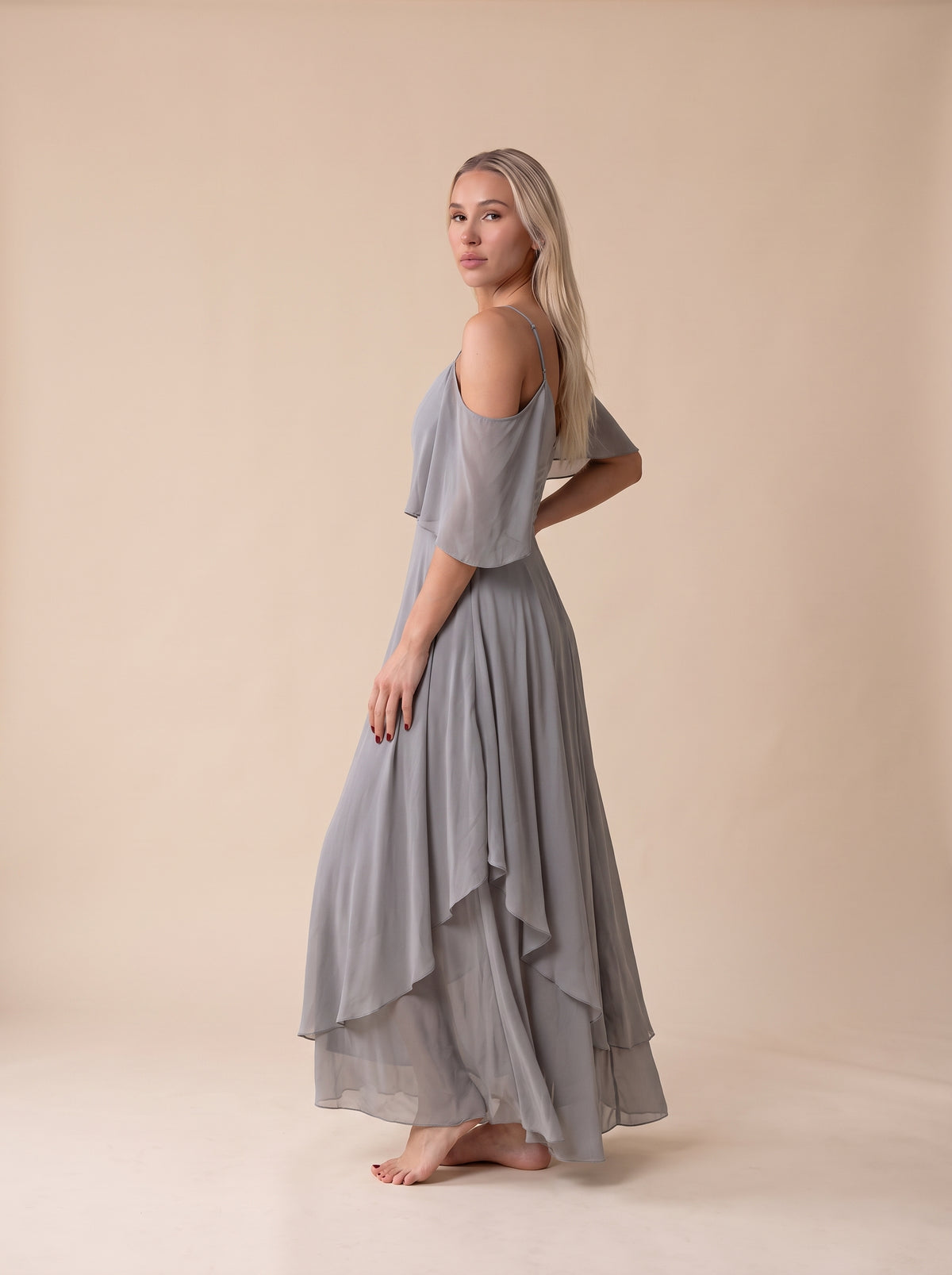 Chiffon Zweiteiler Grau