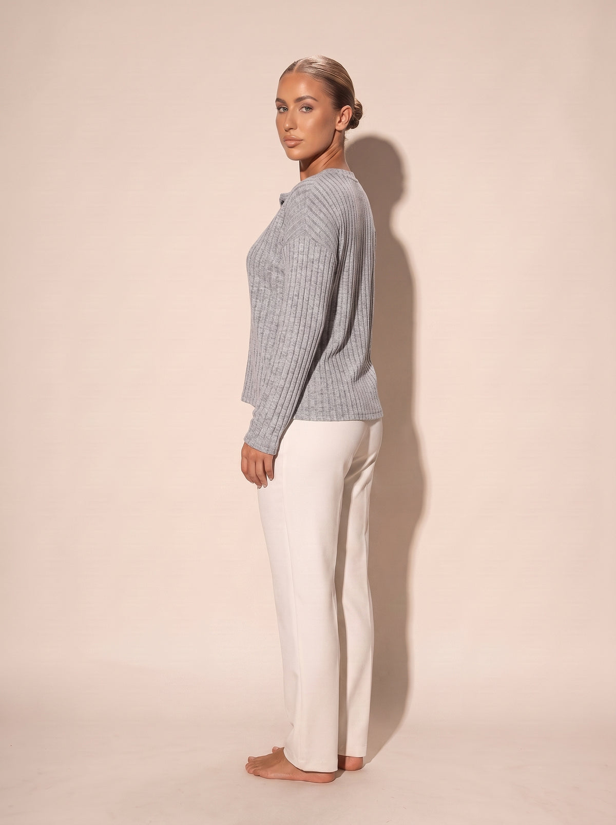 Henley Shirt Grau