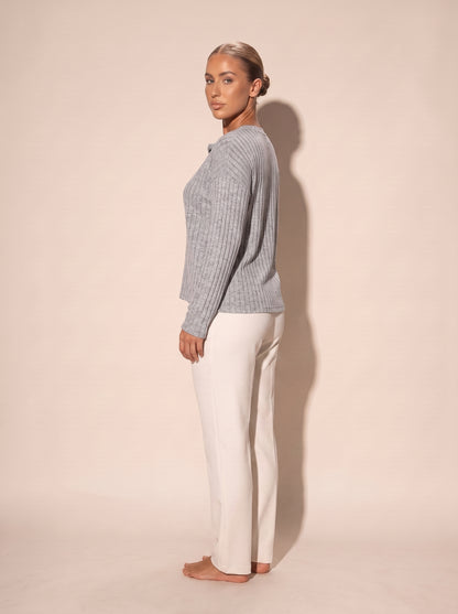 Henley Shirt Grau