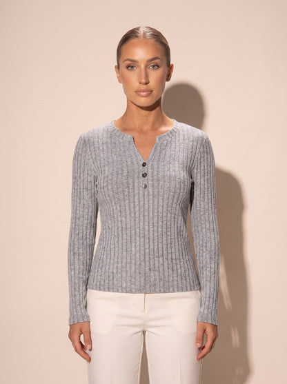 Henley Shirt Grau