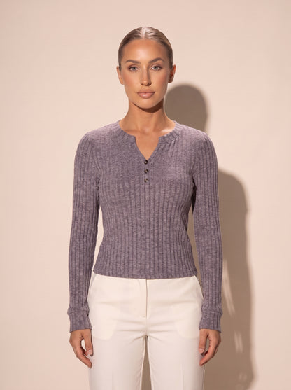 Henley Shirt Grau