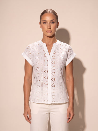 Lochstickerei Bluse