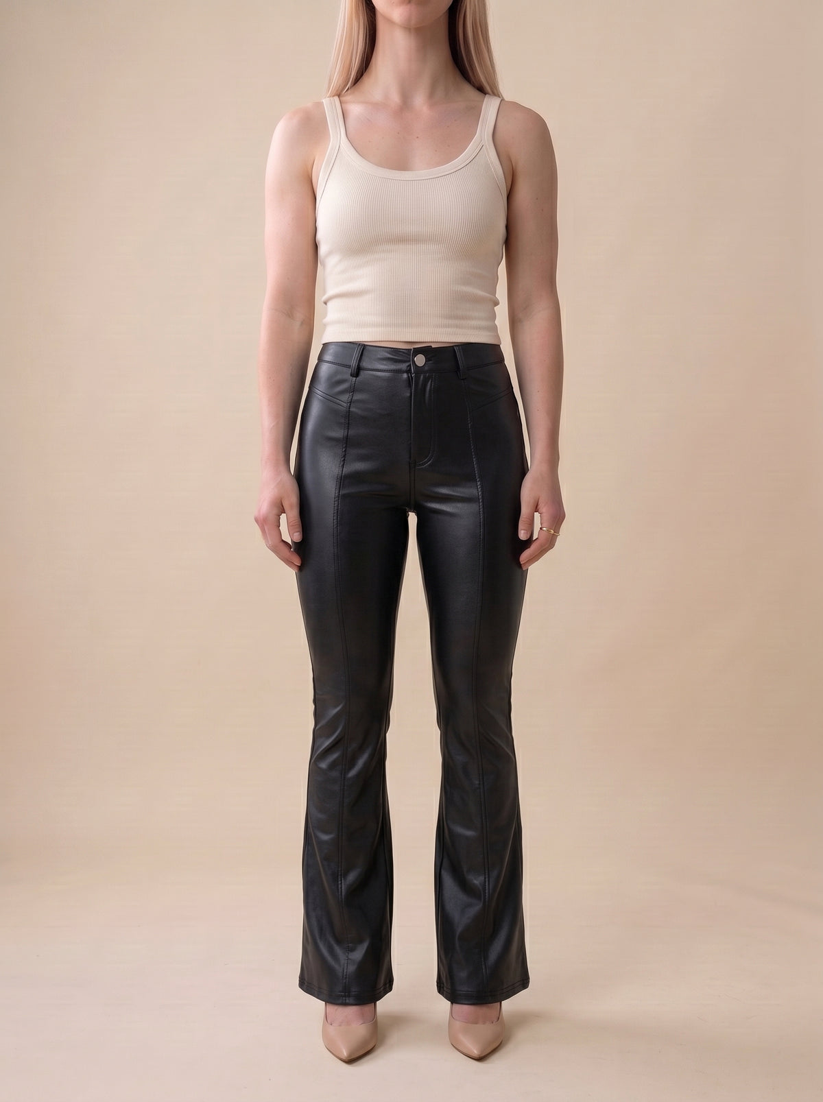 Kunstlederhose Bootcut