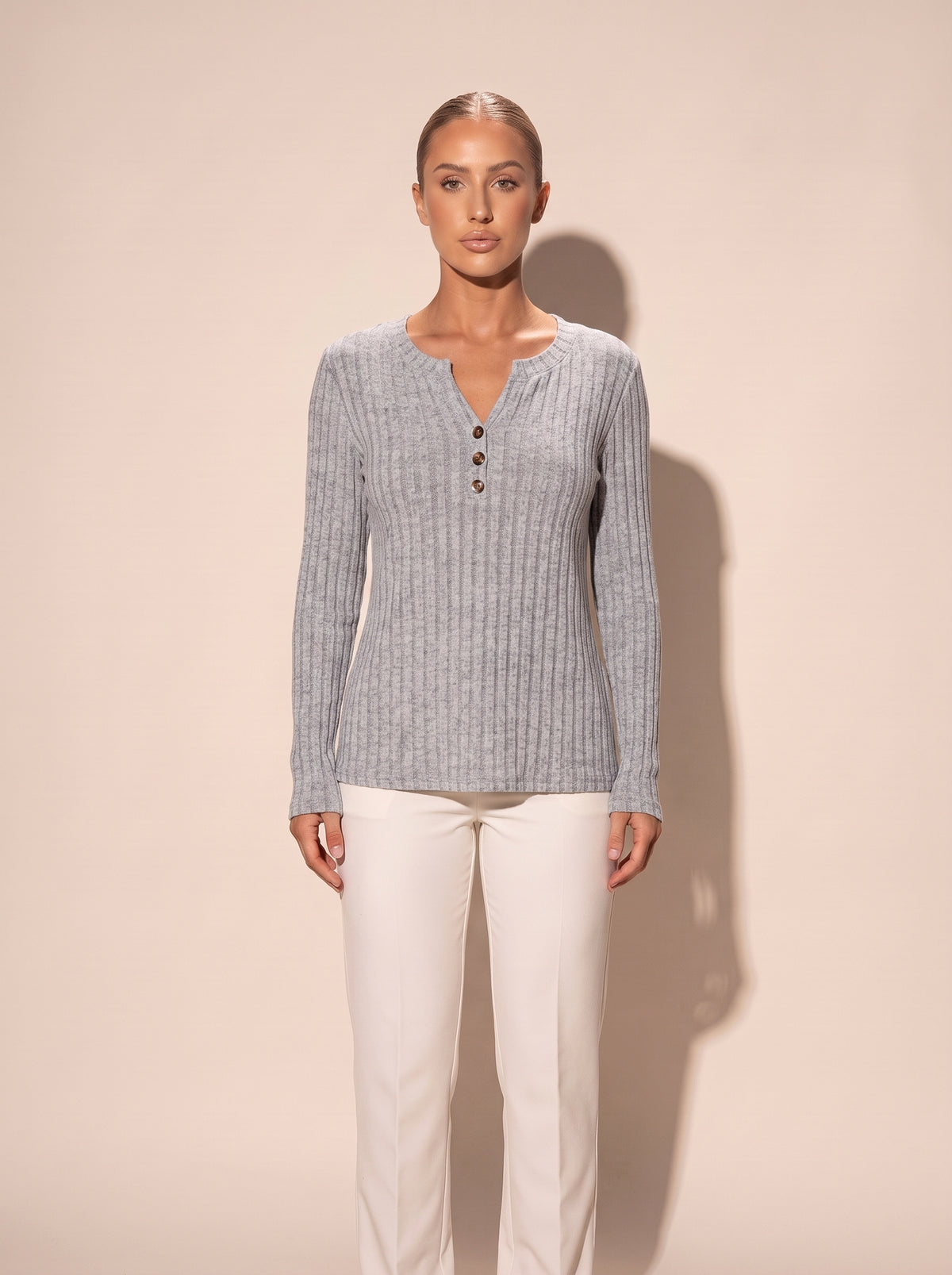 Henley Shirt Grau