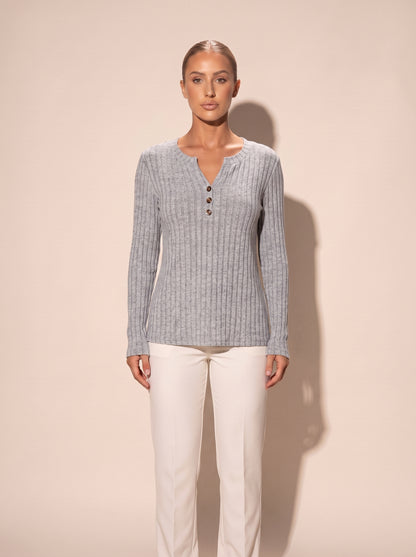 Henley Shirt Grau