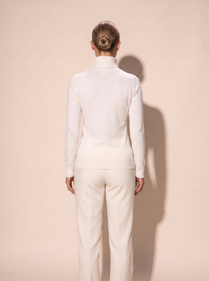Rollkragenpullover Creme